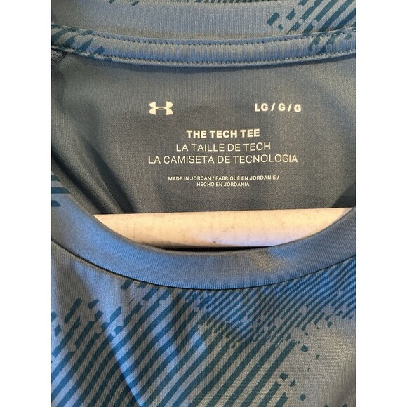 Under Armour Mens Teal Shirt Athletic S/S Tech Tee Size Large - EUC - Picture 3 of 4